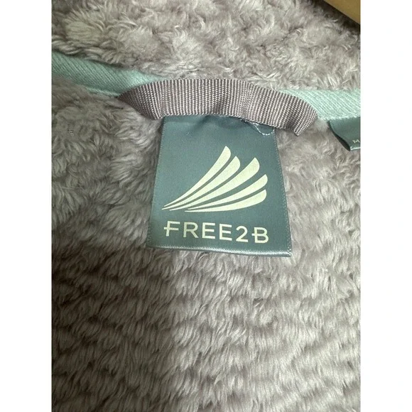 FREE2B Women's Size M Lavender Textured Fleece Zip Up Jacket - Picture 4 of 8